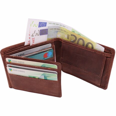 Portemonnee Heren - Compact - Portefeuille Ketting - Chain Wallet Hunter bruin